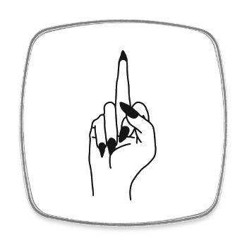 Frau Stinkefinger Hand - Viereckiger Kühlschrankmagnet - Weiß - Vorne
