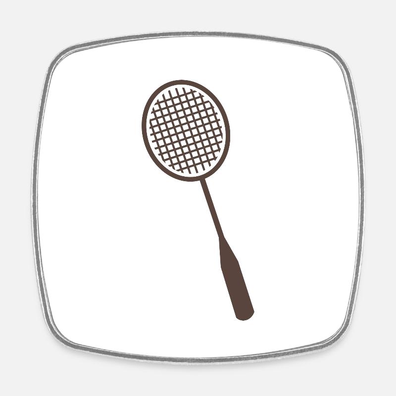 Badminton rackets - Square fridge magnet - white