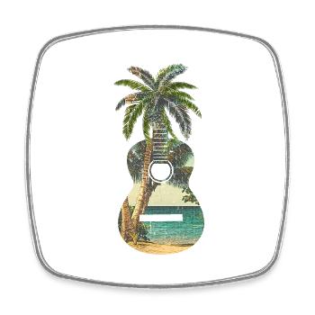 Gitarrengeschenk Gitarrist Musiker Palm trees - Viereckiger Kühlschrankmagnet - Weiß - Vorne