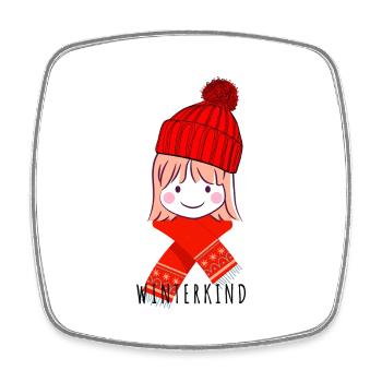 Winterkind - Winterliebe - Viereckiger Kühlschrankmagnet - Weiß - Vorne