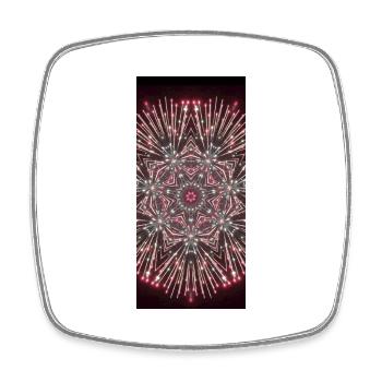 Feux d’artifice mandala - Magnet carré - blanc - Devant