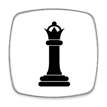 Reine de la pièce d’échecs - Magnet carré - blanc - Devant