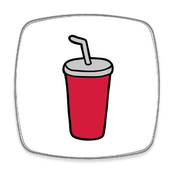 Cola Becher Restaurant - Viereckiger Kühlschrankmagnet - Weiß - Vorne