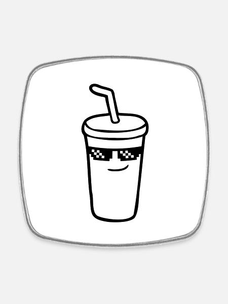 Sonnenbrille Pixel Cola - Viereckiger Kühlschrankmagnet - Weiß
