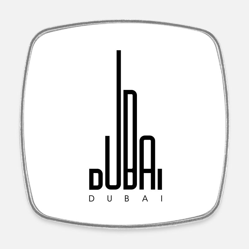 Dubai - Viereckiger Kühlschrankmagnet - Weiß
