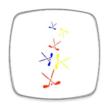 Golf symbol - Viereckiger Kühlschrankmagnet - Weiß - Vorne