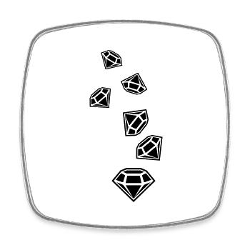 Diamond Icon Silhouette - Square fridge magnet - white - Front