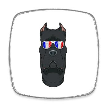 Cane Corso France Sunglasses I French Flag - Square fridge magnet - white - Front