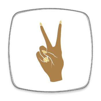Dark Victory Hand Signal Peace - Square fridge magnet - white - Front