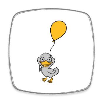 Balloon little cute duckling - Square fridge magnet - white - Front