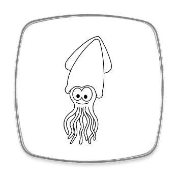 Squid Comic Animal - Square fridge magnet - white - Front