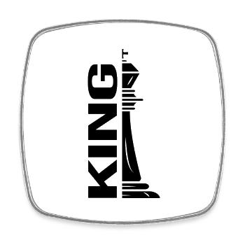 schachmatt schach-könig schachbrett schachfigur - Viereckiger Kühlschrankmagnet - Weiß - Vorne