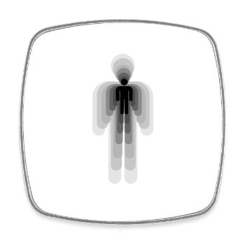 3D - HUMAIN - Magnet carré - blanc - Devant