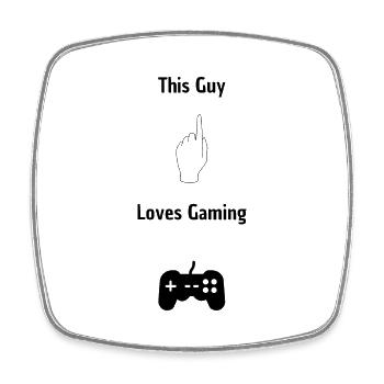 This Guy loves Gaming - Square fridge magnet - white - Front