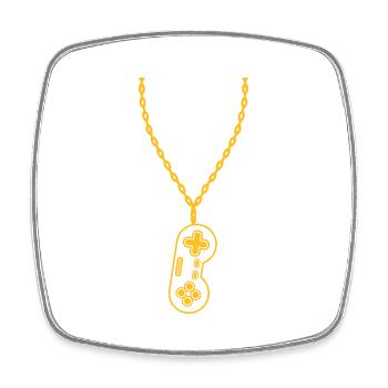 Halskette Schmuck alter Controller - Viereckiger Kühlschrankmagnet - Weiß - Vorne