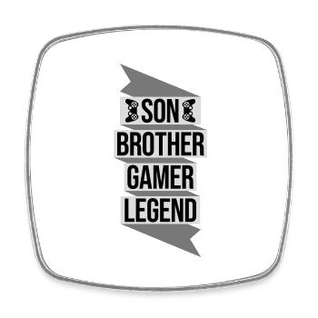 son brother gamer legend - Viereckiger Kühlschrankmagnet - Weiß - Vorne