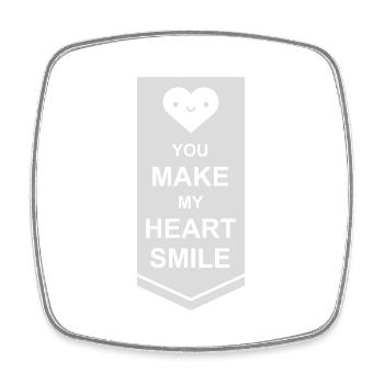 Faire sourire mon cœur - Magnet carré - blanc - Devant