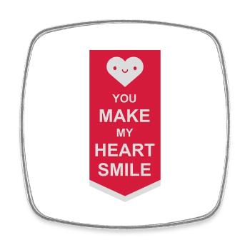 make my heart smile - Viereckiger Kühlschrankmagnet - Weiß - Vorne