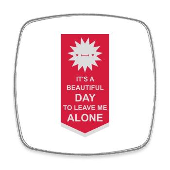 leave me alone day - Viereckiger Kühlschrankmagnet - Weiß - Vorne