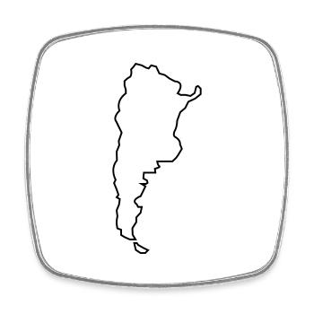Argentina Outline - Square fridge magnet - white - Front