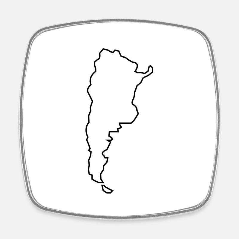 Argentinien Umriss - Viereckiger Kühlschrankmagnet - Weiß