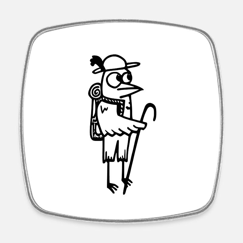 Faucon pèlerin Jeu de mots de dessin animé - Magnet carré - blanc