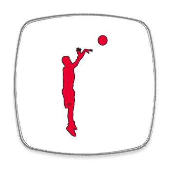 Basket-ball - Magnet carré - blanc - Devant