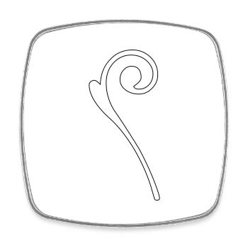 Baguette - Ornement - Blanc vectoriel - Magnet carré - blanc - Devant