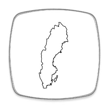 Schweden Suède - Magnet carré - blanc - Devant