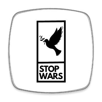 Stoppt Kriege #3 - Viereckiger Kühlschrankmagnet - Weiß - Vorne