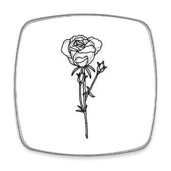 Flower Rose - Square fridge magnet - white - Front