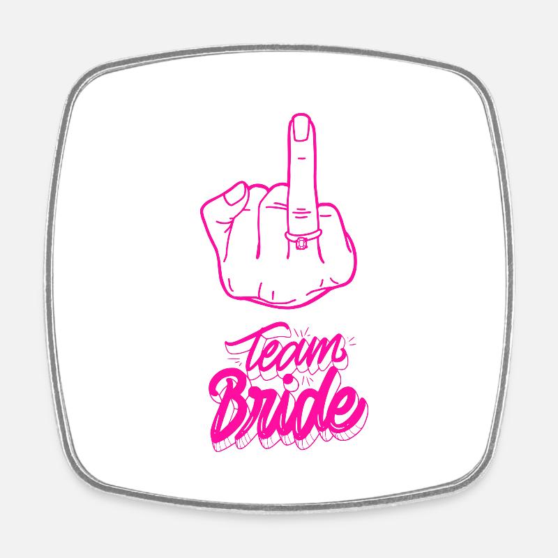 Team Bride - Viereckiger Kühlschrankmagnet - Weiß