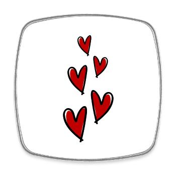 Symbole de l’amour des cœurs - Magnet carré - blanc - Devant