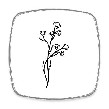 simple Wildblume - Viereckiger Kühlschrankmagnet - Weiß - Vorne