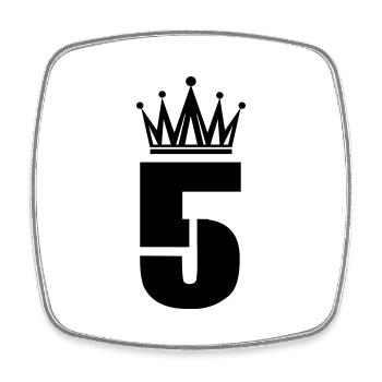 5 - Viereckiger Kühlschrankmagnet - Weiß - Vorne