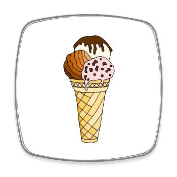 Eis - Viereckiger Kühlschrankmagnet - Weiß - Vorne