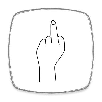 stinkefinger 2 - Viereckiger Kühlschrankmagnet - Weiß - Vorne