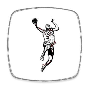 Ballsport - Viereckiger Kühlschrankmagnet - Weiß - Vorne