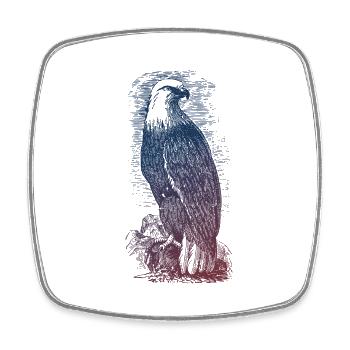 Adler - Viereckiger Kühlschrankmagnet - Weiß - Vorne