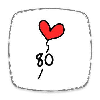 80. 80 YEARS. 80TH ANNIVERSARY. BIRTHDAY 80 YEARS. - Square fridge magnet - white - Front