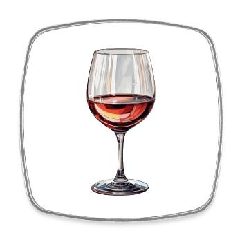 Wine Glass Red Wine - Square fridge magnet - white - Front