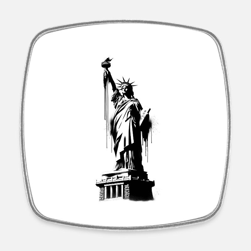 Statue de la Liberté | Statue de la Liberté de New York - Magnet carré - blanc
