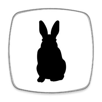 Rabbit - Square fridge magnet - white - Front