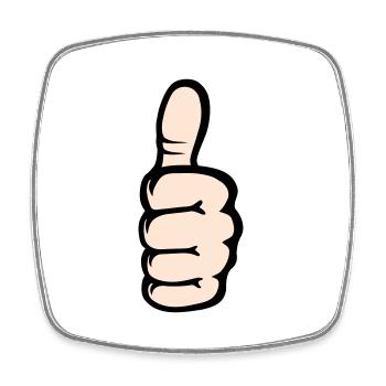Alles klar OK Hand Symbol - Viereckiger Kühlschrankmagnet - Weiß - Vorne