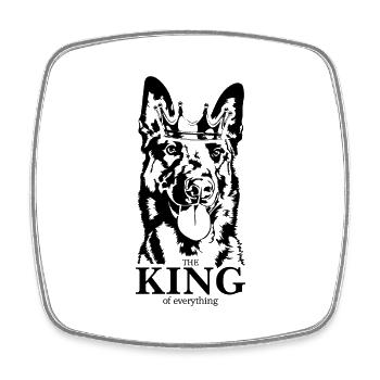 Malinois Roi de tout Dire Chiens Wilsigns - Magnet carré - blanc - Devant