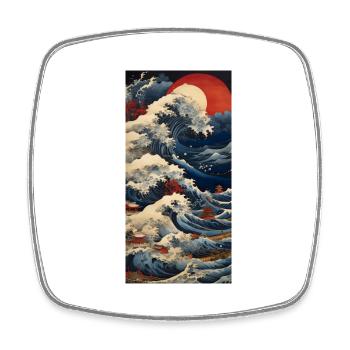 Wellen und Meer - Viereckiger Kühlschrankmagnet - Weiß - Vorne