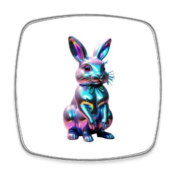 Bunny Rainbow - Viereckiger Kühlschrankmagnet - Weiß - Vorne
