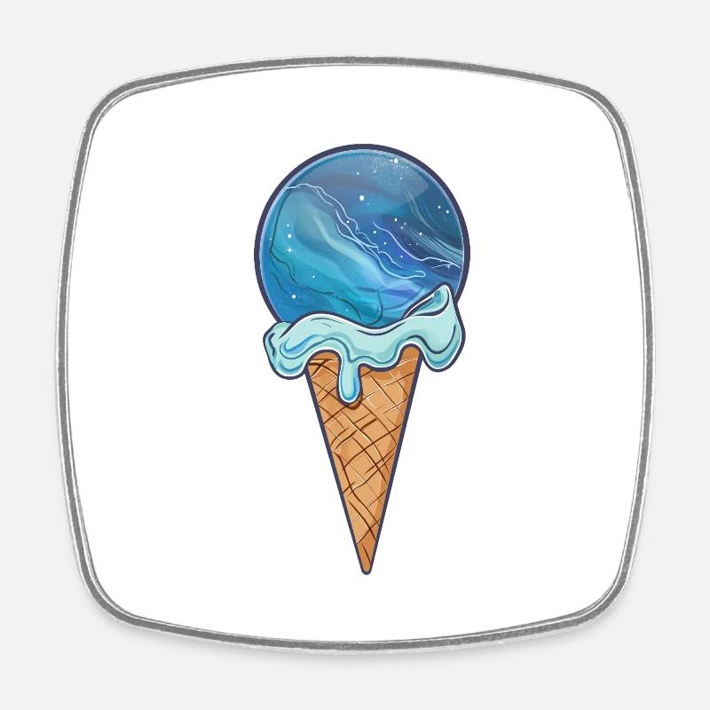 Ice planet Neptune - Square fridge magnet - white