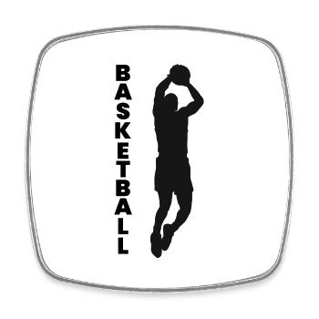 Basketball - Viereckiger Kühlschrankmagnet - Weiß - Vorne