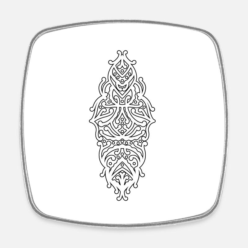 Mandala - Magnet carré - blanc